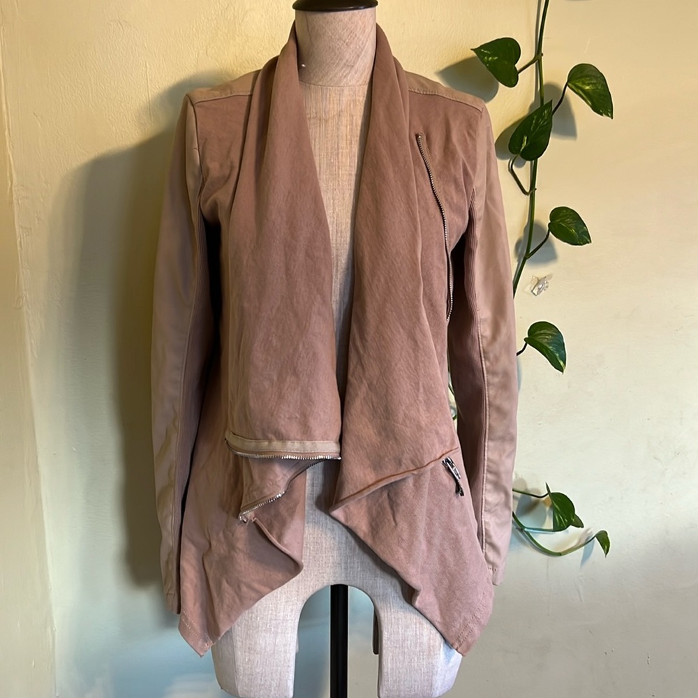 Blank NYC Faux Leather Moto Jacket Fitted Stretch Small